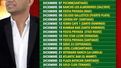 Itinerario de Yovanny Polanco mes de diciembre 2019